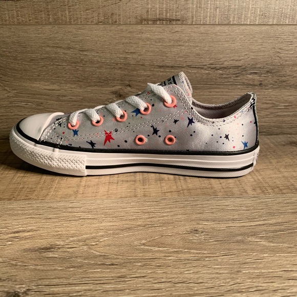 Converse Juniors CTAS Ox Low Silver Stars - Picture 3 of 5